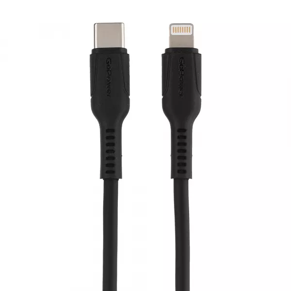 Кабель GP21TL Type-C (m)-Lightning (m) 3.0A 27W силикон черный, GoPower, 00-00028378  рис.2 