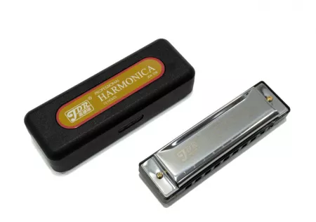 Губная гармошка, тональность С, серебряная, JDR, H1005