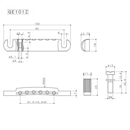 Стоп-бар, черный, Gotoh, GE101A-B