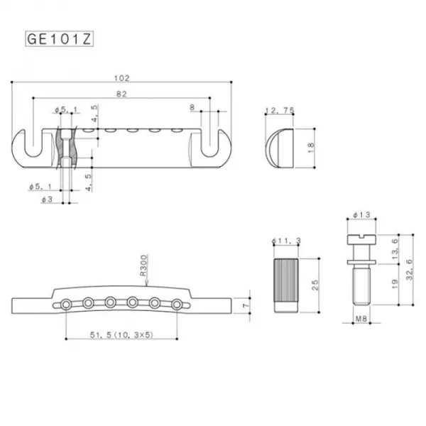 Стоп-бар, никель, Gotoh, GE101Z-N  рис.2 