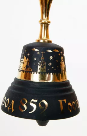 КВН5Ф Колокольчик травленый №5, d60, Великий Новгород, с ручкой Ферзь, Валдайские колокольчики