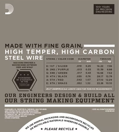 EHR340 Half Round Комплект струн для электрогитары, Light Top/Heavy Bottom, 10-52, D'Addario