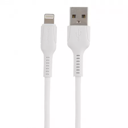 Кабель GP21L-2M USB (m)-Lightning (m) 2.4A силикон белый, GoPower, 00-00028384