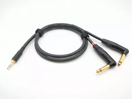 Кабель 3,5-2хJack, угловой, 1м, ZZcable, G53-3,5-2JR-0100-0