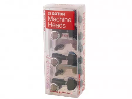 Колки для гитары 3+3, локовые, черные, Gotoh, SG381-MGT-20-B-L3+R3