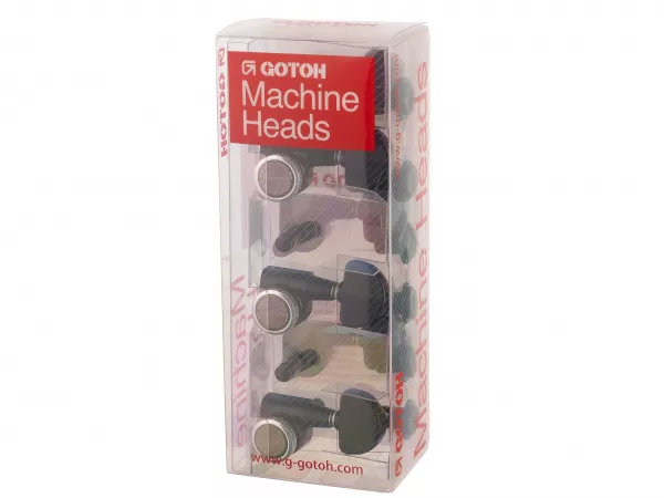 Колки для гитары 3+3, локовые, черные, Gotoh, SG381-MGT-20-B-L3+R3  рис.2 