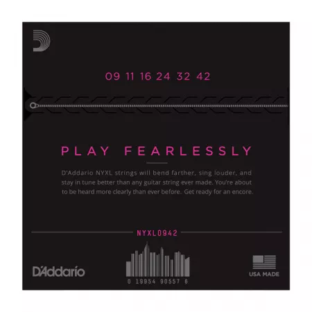 NYXL0942 NYXL Комплект струн для электрогитары, никелированные, Super Light, 09-42, D'Addario