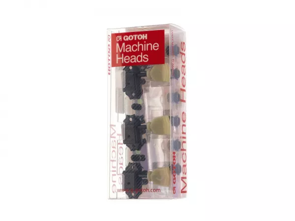 Колки для гитары 3+3, локовые, черные, Gotoh, SD90-HAPM-SL-B-L3+R3  рис.2 