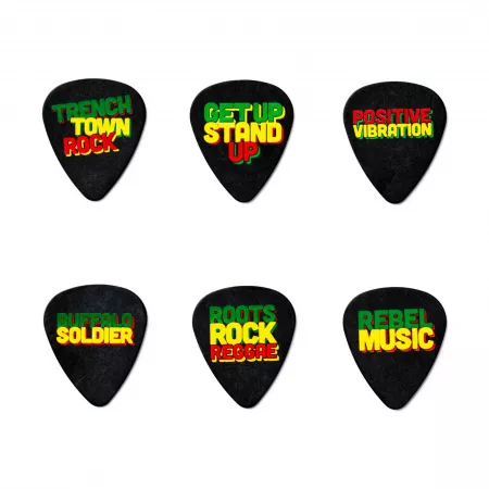 Bob Marley Quote Медиаторы 6шт, средние, в коробочке, Dunlop, BOB-PT07M