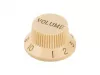 Ручка потенциометра, Volume, кремовый, дюймы, Hosco, KI-240VI