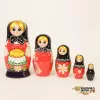 LHM10132 Матрешка "Каравай" 5 кукольная, Хохлома