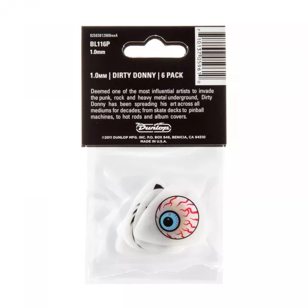 Dirty Donny S3 Медиаторы 6шт, толщина 1.0мм, Dunlop, BL116P1.0  рис.2 