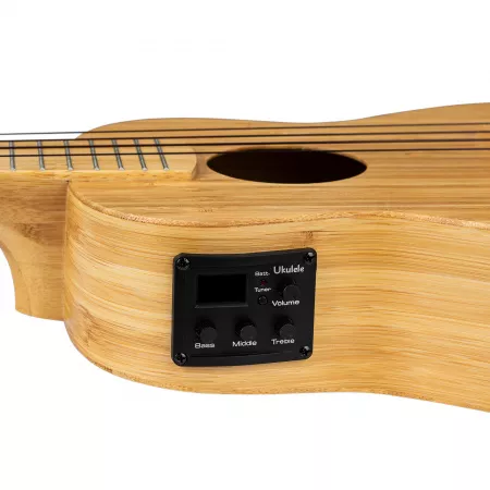 Bamboo Series Укулеле концертный со звукоснимателем, с чехлом, цвет натуральный, Cascha, HH-2313E