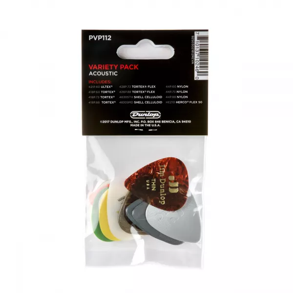 Набор медиаторов для акустической гитары, 12шт, Dunlop, PVP112  рис.2 