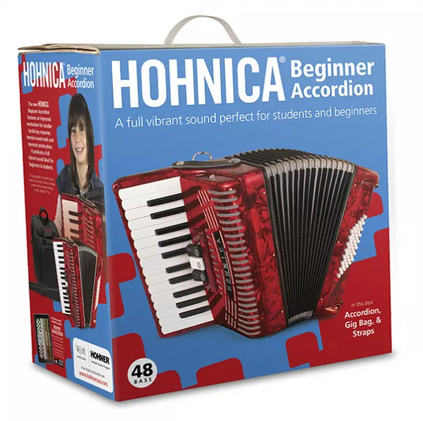 A1621 (1304) Hohnica 48 Аккордеон, красный, Hohner