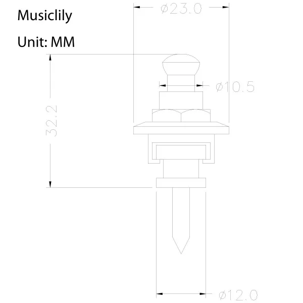 Крепление ремня с блокировкой(стреплоки), золото, 2шт, Musiclily, M184  рис.2 