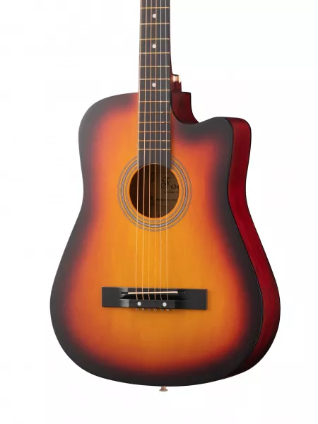 Акустическая гитара, с вырезом, санберст, Foix, FFG-3810C-SB  рис.2 