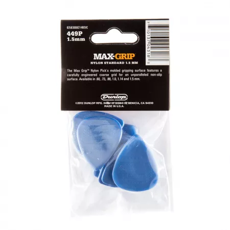 Max-Grip Nylon Standard Медиаторы 12шт, толщина 1,50мм, Dunlop, 449P1.5
