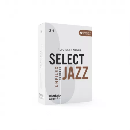 Organic Select Jazz Unfiled Трости для саксофона альт, размер 3H, 10шт, D'Addario, ORRS10ASX3H