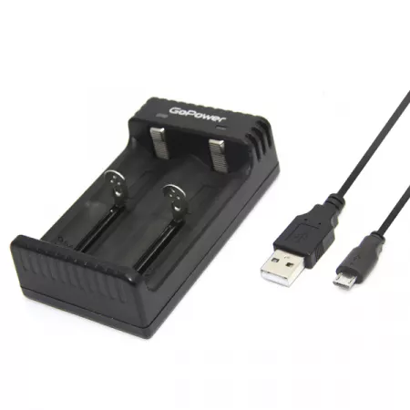 LiCharger 4 Зарядное устройство для аккумуляторов Ni-MH/Ni-Cd/Li-ion, 2 слота, GoPower, 00-00015360