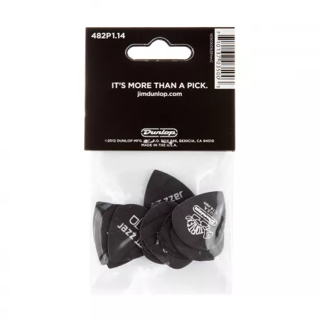 Tortex Pitch Black Jazz III Медиаторы 12шт, толщина 1,14мм, Dunlop, 482P1.14