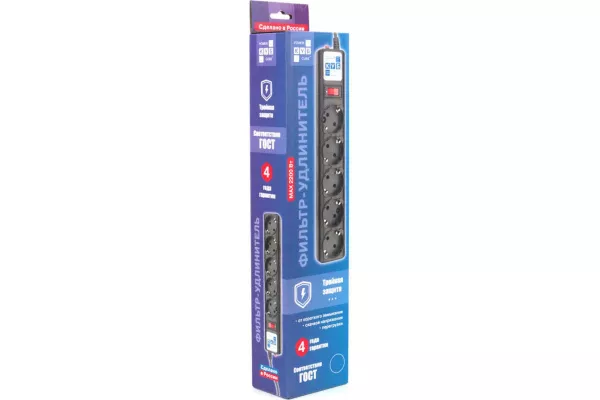 PowerCube Фильтр-удлинитель PC 10м, 5р, 10А, Электрическая мануфактура, SPG5-10M  рис.2 