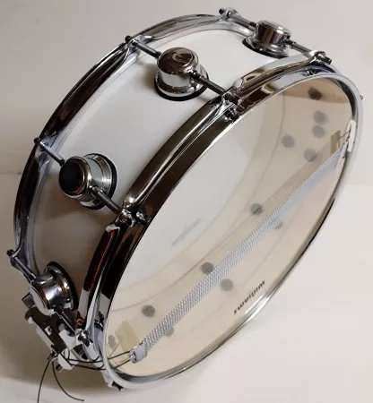 Малый барабан 14х5", береза, белый, Мастерская Бехтеревых, MBb-m-1405-10-WH