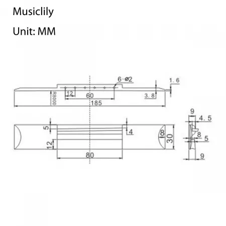 Бридж для классической гитары, палисандр, Musiclily, M218