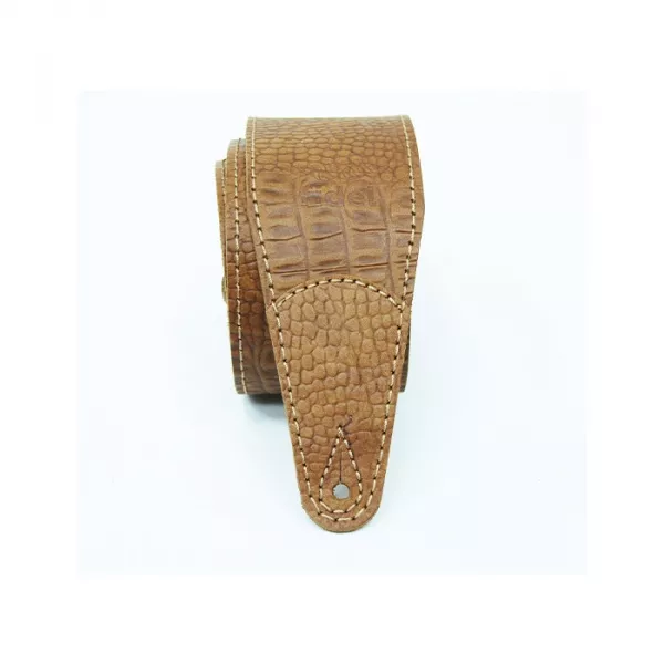 Leather 11 Ремень для гитары, кожаный, фундук, тиснение рептилия, Fidel, FL660307L11  рис.2 