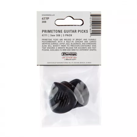 Primetone Медиаторы, 3шт, 3мм, большой острый кончик, Dunlop, 477P308