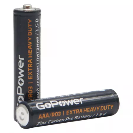 Элемент питания R03 AAA Shrink 4 Heavy Duty солевой 1.5V, 4шт, GoPower, 00-00015593