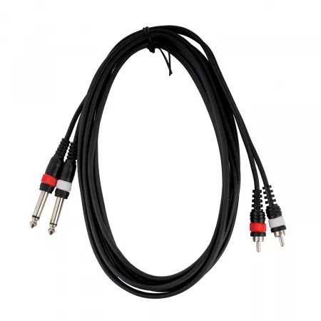 Кабель акустический 2х6.3мм-2хRCA, стерео, 3м, Cascha, HH-2095