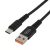 Кабель GP02T USB (m)-Type-C (m) 1.0м 2.4A, нейлон, черный, GoPower, 00-00022791