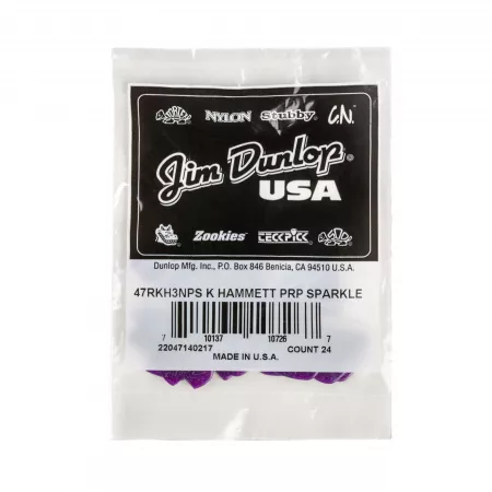 Kirk Hammett Jazz III Медиаторы, 24шт, толщина 1.38мм, Dunlop, 47RKH3NPS