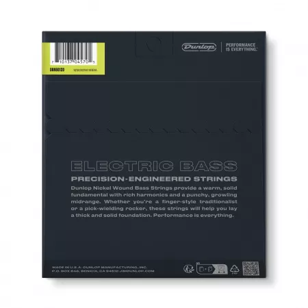 Комплект струн для бас-гитары, никелированные, Extra Heavy Drop, 60-120, Dunlop, DBN60120