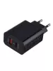 Сетевое зарядное устройство GPQC08, 1USB+1Type-C, 20Вт QC3.0, черный, GoPower, 00-00030975