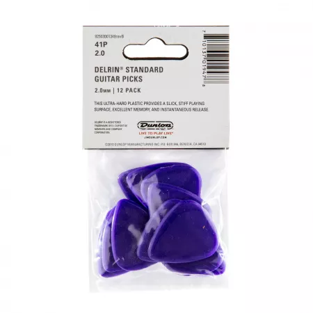 Delrin 500 Медиаторы, 12шт, толщина 2,00мм, Dunlop, 41P2.0