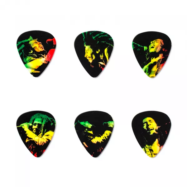Bob Marley Reggae Медиаторы 6шт, средние, в коробочке, Dunlop, BOB-PT05M  рис.2 