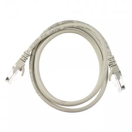 Патч-корд RJ-45 (m)-RJ-45 (m) 1.0м кат.5е ПВХ 26AWG, серый, в пакете, GoPower, 00-00027472