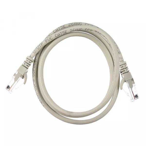 Патч-корд RJ-45 (m)-RJ-45 (m) 1.0м кат.5е ПВХ 26AWG, серый, в пакете, GoPower, 00-00027472  рис.2 