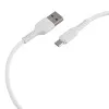Кабель GP21M USB (m)-microUSB (m) 2.4A силикон белый, GoPower, 00-00028364