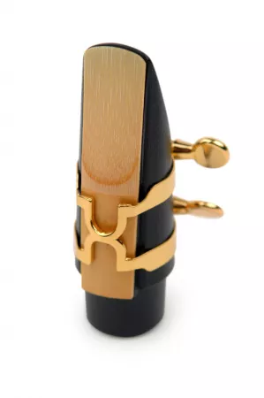 HSS1G H-LIGATURE Лигатура с колпачком для саксофона сопрано, позолоченная Bb RICO