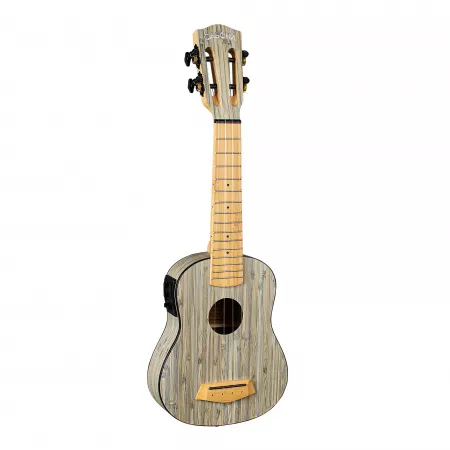 Bamboo Series Укулеле сопрано со звукоснимателем, с чехлом, графит, Cascha, HH-2315E