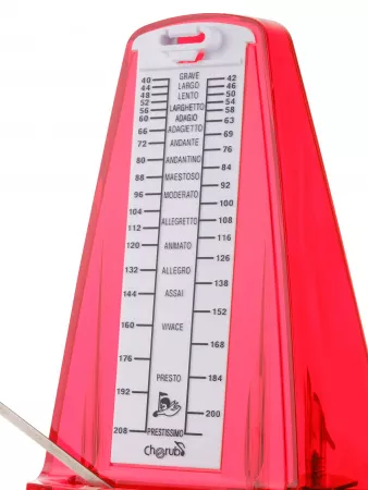 Метроном механический прозрачный красный Cherub, WSM-330TRD
