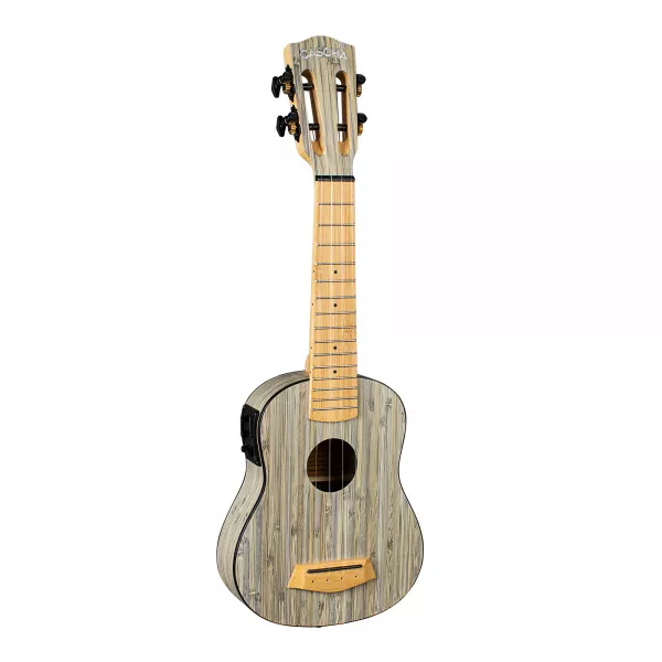 Bamboo Series Укулеле сопрано со звукоснимателем, с чехлом, графит, Cascha, HH-2315E  рис.2 