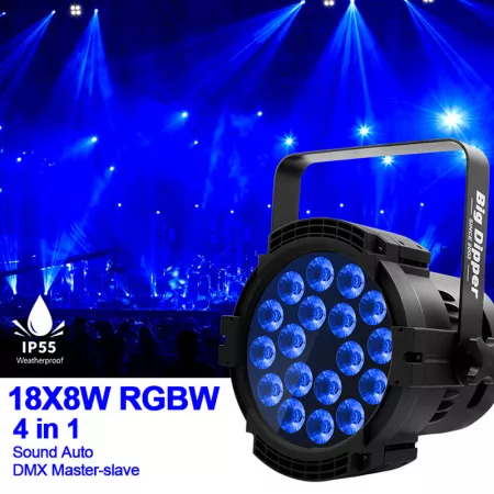 Светодиодный прожектор, водонепроницаемый IP55, RGBW, 18х10Вт, Big Dipper, BDW1810-A