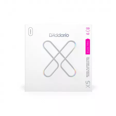 XS Nickel Струны для электрогитары, никелированные, 09-42, 3 комплекта, D'Addario, XSE0942-3P