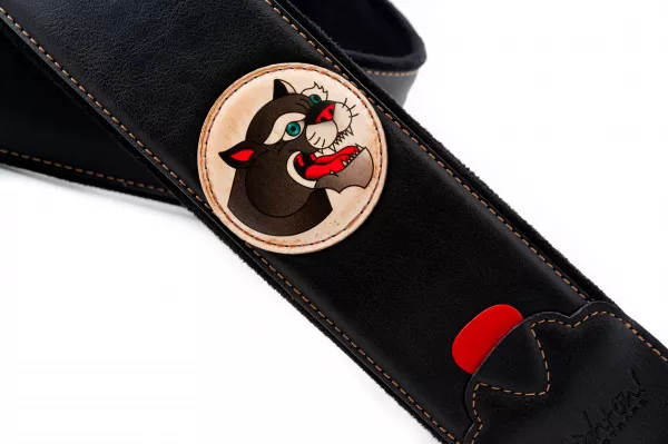 Groove Old School Panther Black Ремень для гитары, текстиль/синтетика, RightOn Straps, 8419612002401  рис.2 