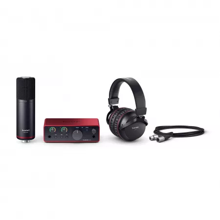 Комплект звуковая карта USB, микрофон, наушники, Focusrite, Scarlett-Solo-Studio-4th