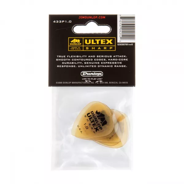 Ultex Sharp Медиаторы 6шт, толщина 1,00мм, Dunlop, 433P1.0  рис.2 